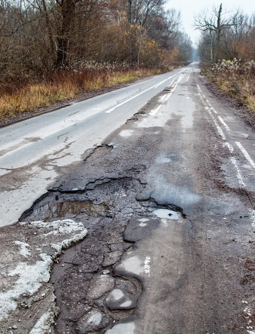 Image showing Potholes in road